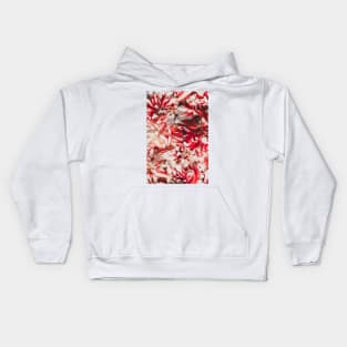 Pretty Red and White Flowers Kids Hoodie